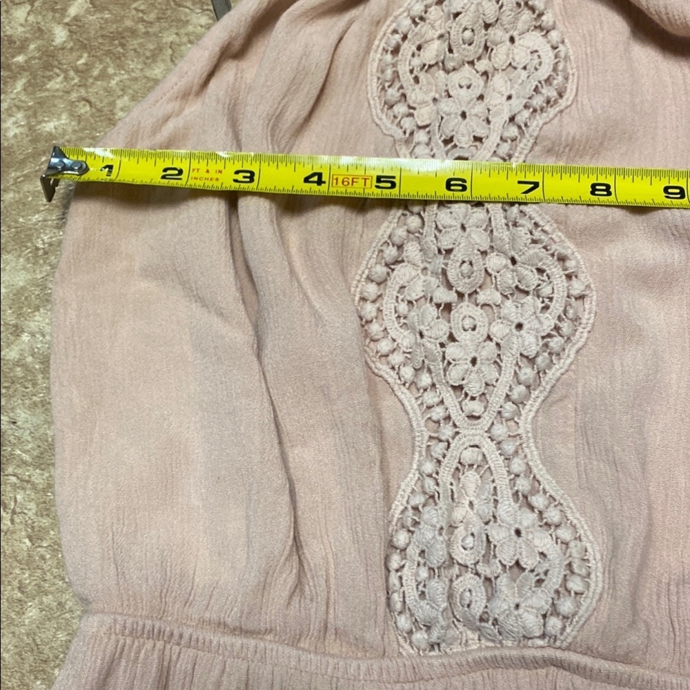 Blush Rayon/Crochet Lace Small Sleeveless Maxi Dress with Spagh. Straps Summer - Picture 7 of 12